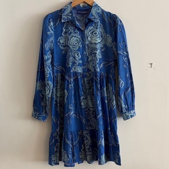 Ro’s Garden NWT Romy Mini Dress Blue Floral Size Small Tuckernuck